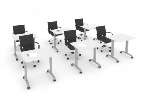 Складные столы серии "Система", цвет - белый