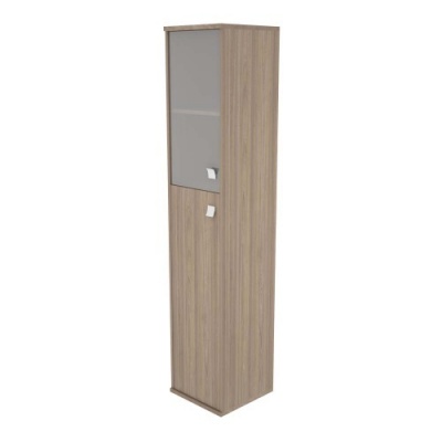 Шкаф узкий высокий с дверцей из матового стекла  АС-СУ1.7