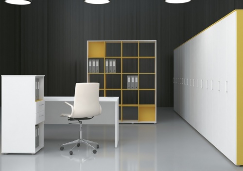цвет:белый/манго, мебель для персонала "Sentida color"