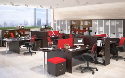 Офисная мебель "XTEN", экран ткань, цвет: красный