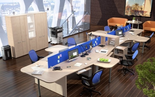 Офисная мебель "XTEN", экран ткань, цвет: синий