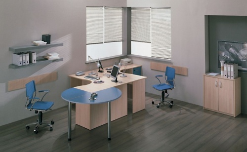 Офисная мебель "АРГО", цвет: Бук / Синий