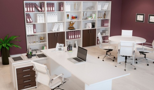 Офисная мебель "АРГО", цвет: Белый/Венге