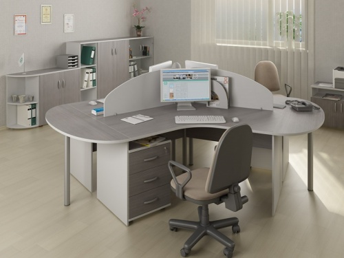 Офисная мебель "Партнер", цвет: лиственница / серый