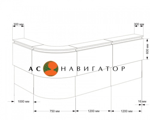 Стойка администратора "Барселона-3" габариты внешние