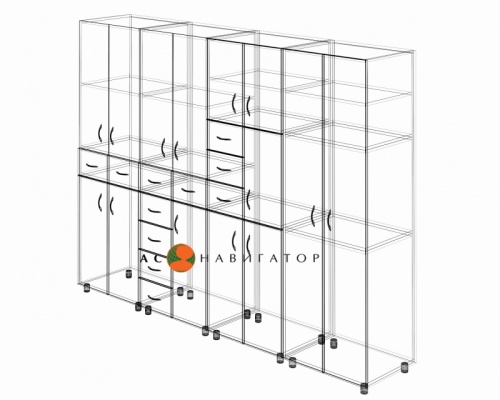 Стойка администратора "Графика" схема шкафов