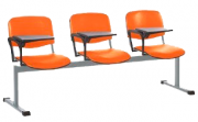 Многоместная секция "Трио+" со столиком, цвет - оранжевый
