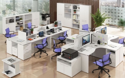 Офисная мебель "Дубна", цвет: Белый