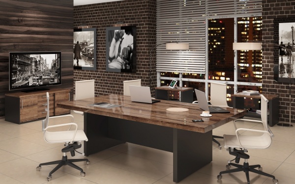 Кабинет для руководителя «ВР1». Цвет «Дуб монастырский/чёрный»