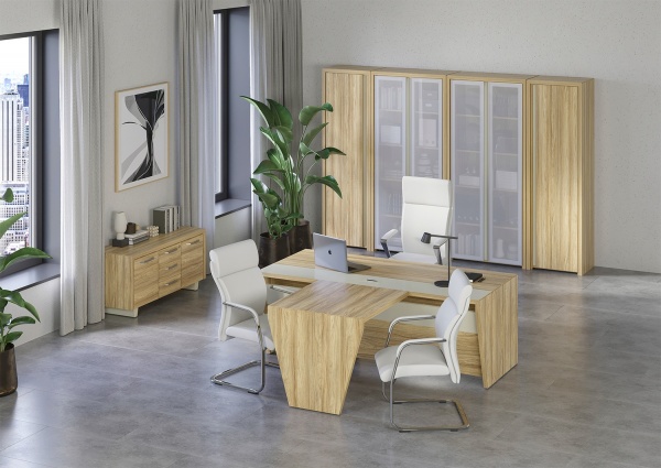 Цвет: "Гикори Песочный/ваниль", кабинет руководителя "Corner"