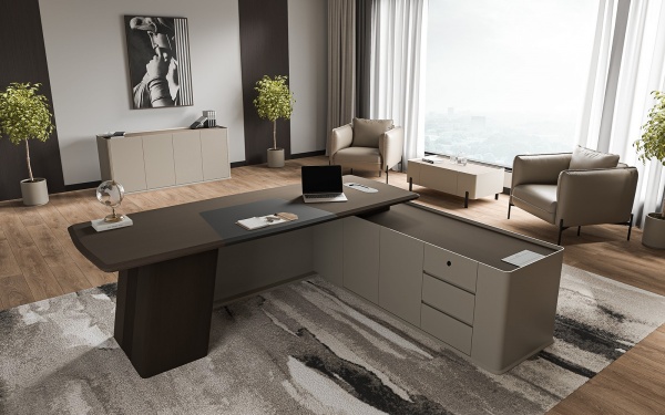 ASTON-кабинет руководителя, цвет:дуб дюваль/серый кварц