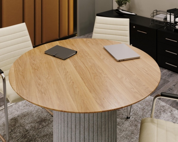 Круглый стол для переговоров Felto, цвет: Дуб светлый, массив