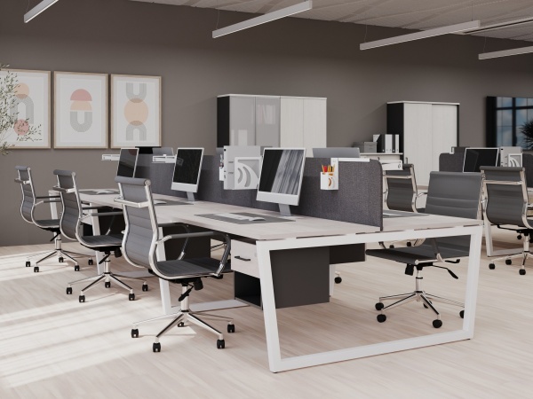 цвет:дуб навара-белый металл, столы на Т2 опорах -трапециях