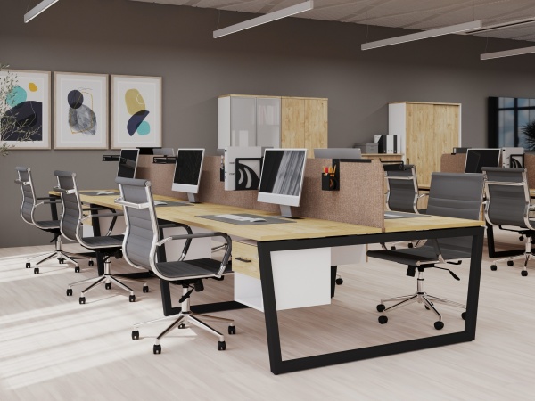 цвет:Тиквуд светлый-чёрный металл, столы на Т2 опорах -трапециях