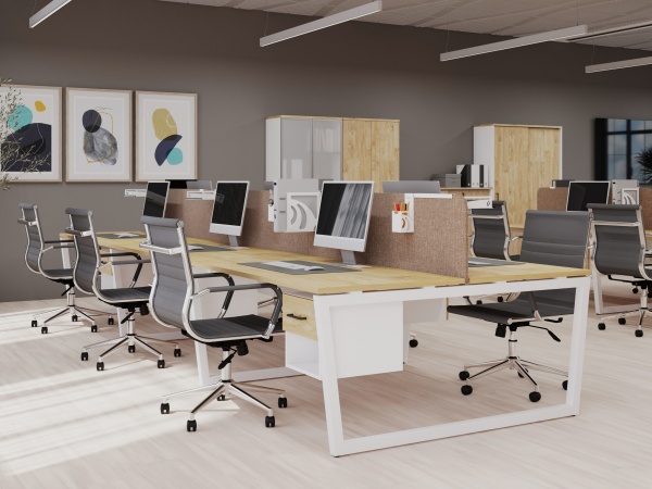 цвет:Тиквуд светлый-белый металл, столы на Т2 опорах -трапециях