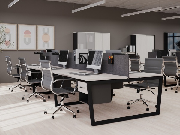 цвет:дуб навара-чёрный металл, столы на Т2 опорах -трапециях