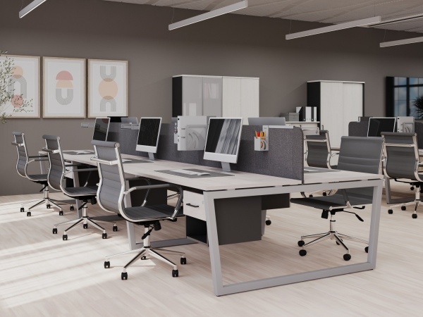 цвет:дуб навара-серый металл, столы на Т2 опорах -трапециях