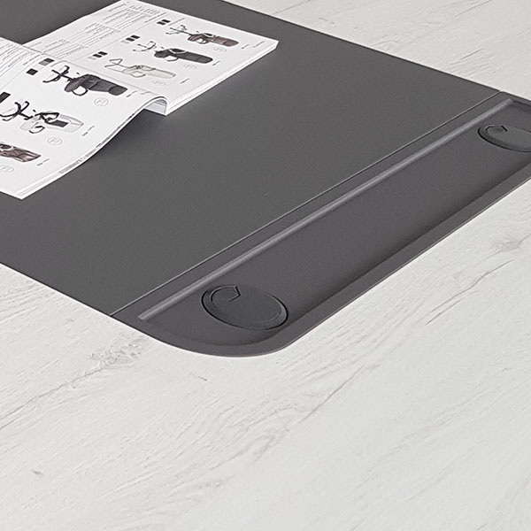 цвет:«Дуб Эльза/графит», бювар из экокожи стола руководителя Time