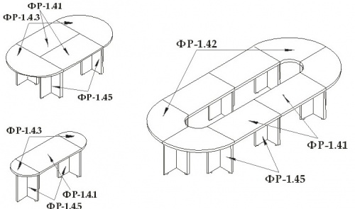 Столы для совещаний "Форум" , схема