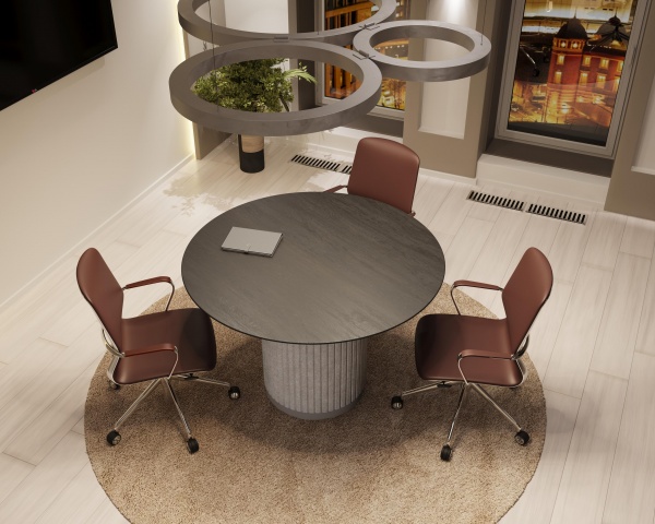 Круглый стол для переговоров Felto, цвет: Дуб тёмный, массив