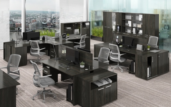 цвет: "Карбон" мебель для сотрудников «Аудитор»